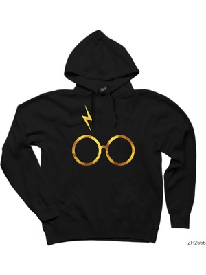 Wakha Harry Potter Glasses 3 Siyah Kapşonlu Sweatshirt Hoodie