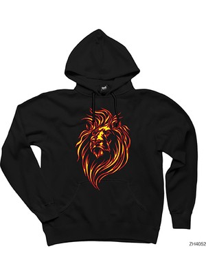 Wakha Aslan Sarı Kırmızı Siyah Kapşonlu Sweatshirt Hoodie