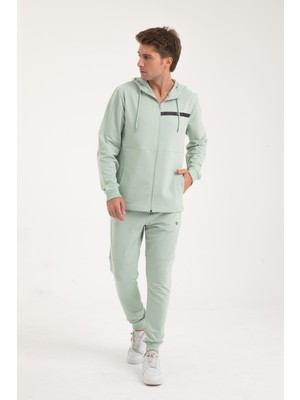 WKM GOLD Fermuarlı, Baskılı Regular Kalıp Erkek Eşofman Takımı