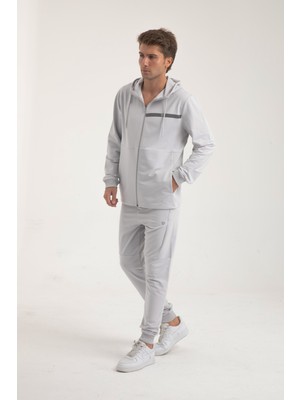 Fermuarlı, Baskılı Regular Kalıp Erkek Eşofman Takımı