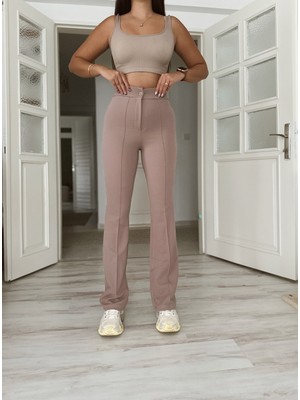 Önü Çımalı Palazzo Pantolon