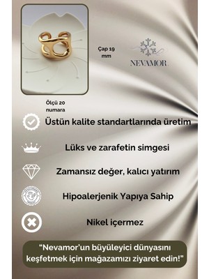 Nevamor Altın Kaplama Gold Tasarım Yüzük