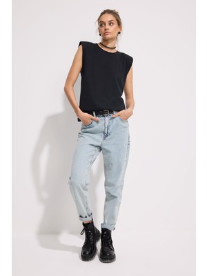 Babokah Omuz Vatkalı Kolsuz T-Shirt