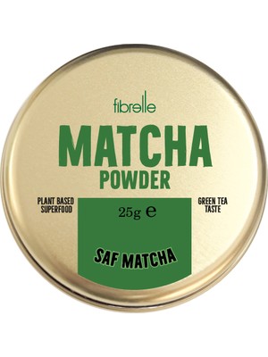 Fibrelle 25 gr Saf Matcha Tozu Teneke Kutu Doğal ve Katkısız Ferahlatıcı Lezzet