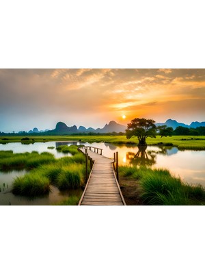 Aden Manzara Gün Batımı Kanvas Tablo