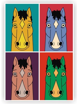 Zinbooz Bojack Horseman Portreleri Ahşap Poster 20X29 cm