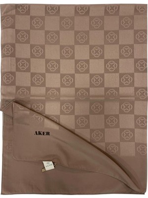Aker Monogram Şal - Yeni Dama Desenli - Vizon 932