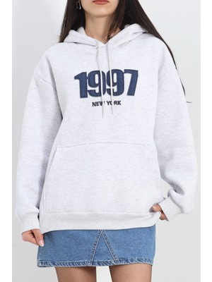 Gıronda Kot Nakışlı Oversize 3 Iplik Sweat Gri - 2442.336.