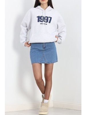 Gıronda Kot Nakışlı Oversize 3 Iplik Sweat Gri - 2442.336.