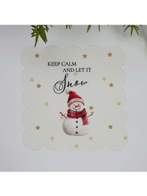 Decofav Sulu Boya Kardan Adam ve Slogan Tasarımlı Lazer Kesim Kumaş Kokteyl Peçetesi 1 Adet