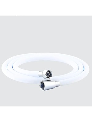 ALMITAL Beyaz 150CM Modern Beyaz Pvc Duş Hortumu, Esnek ve Patlamaya Dayanıklı - Paslanmaz Banyo Hortumu