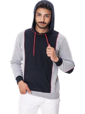 Kapüşonlu Sweat Iki Iplik Gri 3xl