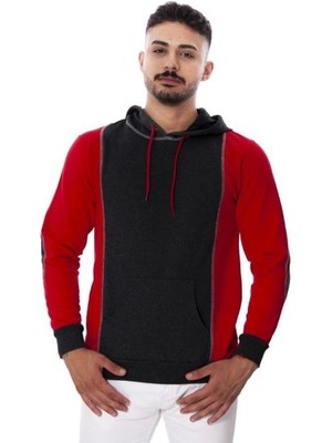 Kapüşonlu Sweat Iki Iplik Kırmızı Large