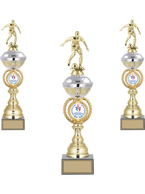 Odak Kişiye Özel Futbol Figürlü Kupa Takımı-Ödül Kupası-Turnuva Kupası-Kupa Seti 3'lü Takım