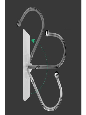 MasterCar Şeffaf Güçlü 4 Adet 6X6CM Kendinden Yapışkanlı Kapı Duvar Askısı Kapı Arkası Banyo Askısı Ultra Güç