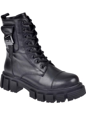 Pullman Maximino Hakiki Deri Postal Kadın Bot MX-107   SİYAH