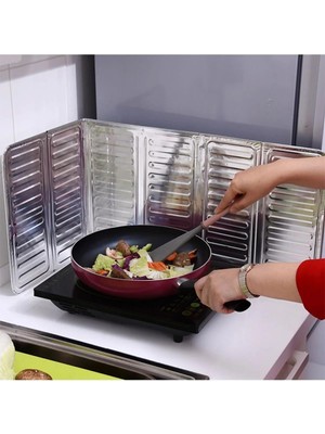 Store 2 Li Pratik Ocak Kenarı Yağ Koruyucu Alüminyum Levha 32,5 * 84 Cm Sıçrama Koruyucu Levha