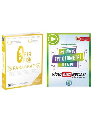 ÜçDörtBeş Yayınları Paragraf Sıfır Risk ve Rehber Matematik 49 Günde TYT Geometri Video Ders Notları