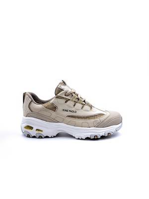 King Paolo K5112 Memory Foam Cool Komfort Kadın Bej Sneaker Spor Ayakkabı