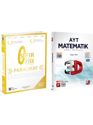 ÜçDörtBeş Yayınları Paragraf Sıfır Risk ve 3D Yayınları AYT Matematik Soru Bankası