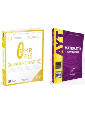 ÜçDörtBeş Yayınları Paragraf Sıfır Risk ve Karekök Yayınları AYT Matematik Soru Bankası