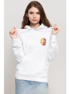 Tshirthane Sarı Kırmızı Aslan Beyaz Kadın 3ip Kapşonlu Sweatshirt