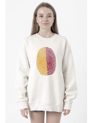 Tshirthane Sarı Kırmızı Parmak Izi Beyaz Kadın 2ip Sweatshirt