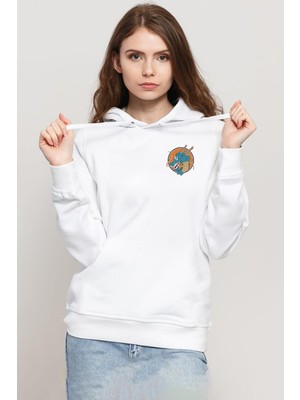 Tshirthane Dragon Ball Z Anime Shenron Beyaz Kadın 3ip Kapşonlu Sweatshirt