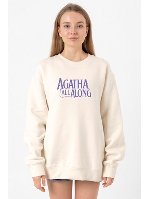 Tshirthane Agatha All Along Lettern Ekru Kadın 2ip Sweatshirt