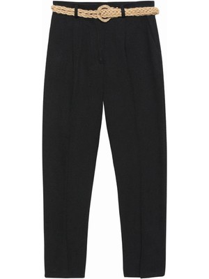 Quzu Hasır Kemerli Kadın Pantolon 21Y70840