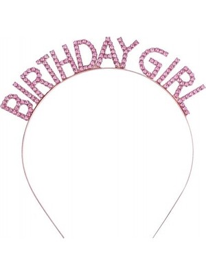 Hayke Pembe Kristal Taşlı Birthday Girl Taç