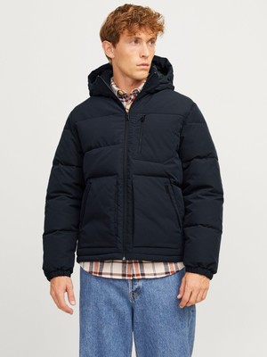 Jack & Jones Erkek Fonksiyonel Kapüşonlu Şişme Mont  - 12258416