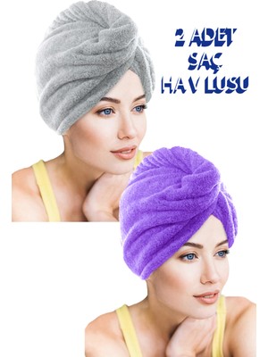 Chizgy 2 Adet Kalın Mikrofiber 2 Düğmeli Saç Havlusu Saç Bonesi Banyo Deniz ve Havuz Sonrası Plaj
