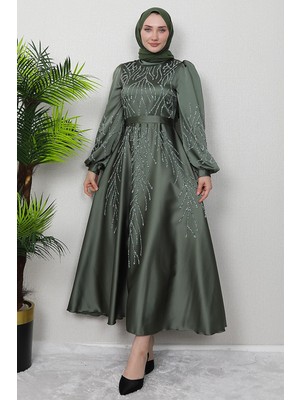 Giza Store Buğlem Taşlı Abiye Siyah
