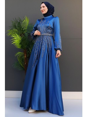 Giza Store Alina Tesettür Abiye Koyu Gri