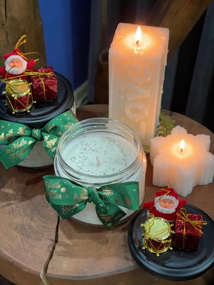 Mumias Candle Bi Kavanoz Yeni Yıl Vanilya Tarçın Kokulu Soya Wax Dekoratif Happy New Year Mumu