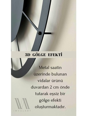 İmvulart Eternal Metal Duvar Saati, Modern Duvar Saati, Ev Ofis Dekorasyon, Sessiz Mekanizmalı Saati, Mutfak Saati, Roman Rakamlı Metal Saat, Dekoratif Duvar Saati, Siyah 49x49cm