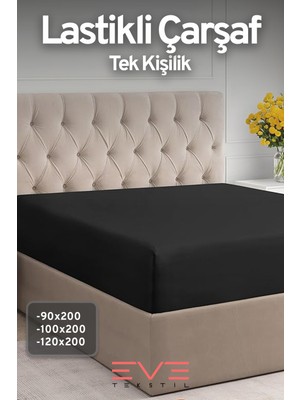 Eve Tekstil Doğal Pamuk Tek Kişilik Rainforce Kumaş Lastikli Çarşaf ve Yastık Kılıf Set