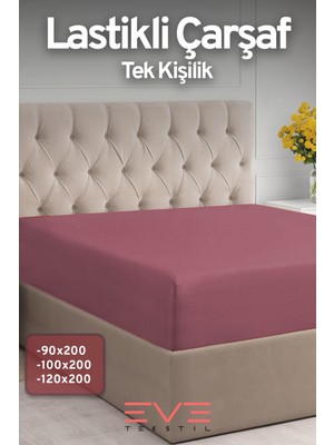 Eve Tekstil Doğal Pamuk Tek Kişilik Rainforce Kumaş Lastikli Çarşaf ve Yastık Kılıf Set