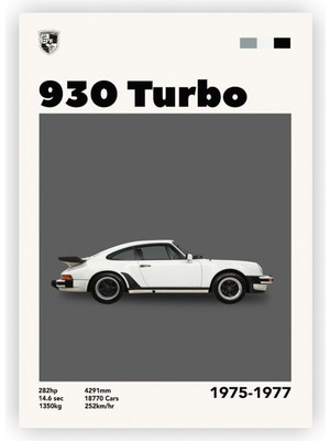 Zinbooz Porsche 930 Turbo Ahşap Poster 20X29 cm