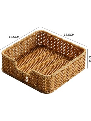 Safestore Masa Üstü Rattan Kare Peçetelik, Rattan Düzenleyici