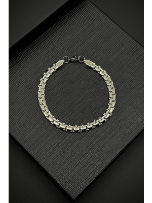 Frnch 316L Çelik Italyan Model Gümüş Renk Erkek Bileklik FRJ12105-3105-A