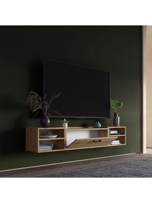 Lifedeco Tv Sehpa Ünitesi Safir Meşe Kapaklı Duvara Monte LD-1001-M4M1M4FS90