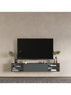 Lifedeco Tv Sehpa Ünitesi Antrasit Kapaklı Duvara Monte LD-1002-M4M2M4FA90