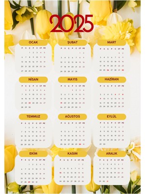 bebekokusu 2025 Takvimi Sarı Lale Detaylı Tasarım ( Kişiye Özel Isim Yazılabilir. )