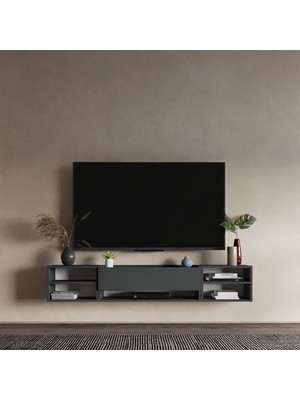 Lifedeco Tv Sehpa Ünitesi Antrasit Kapaklı Duvara Monte LD-1003-M4M3M4FA90