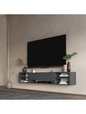 Lifedeco Tv Sehpa Ünitesi Antrasit Kapaklı Duvara Monte LD-1003-M4M3M4FA90