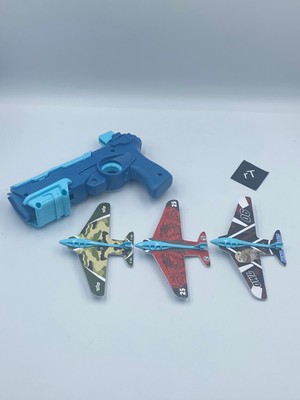 Ishowtienda Küçük Uçak Oyuncak ile Komik Uçak Oyuncaklar Çocuklar Için Uçak Mancınık Atıcılık Oyun Hediye Tabanca