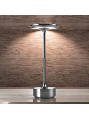 Cata CT-8438 Toronto Gümüş Şarjlı Masa Lambası Aydınlatma Dokunmatik Dimmer 3 Farkli Renk Ayari Işık Lamba Ofis Çalışma