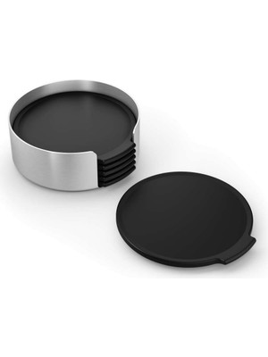 Zack Norta 6'lı Bardak Altlığı 9,4 cm x 9,4 cm x 7 cm Siyah